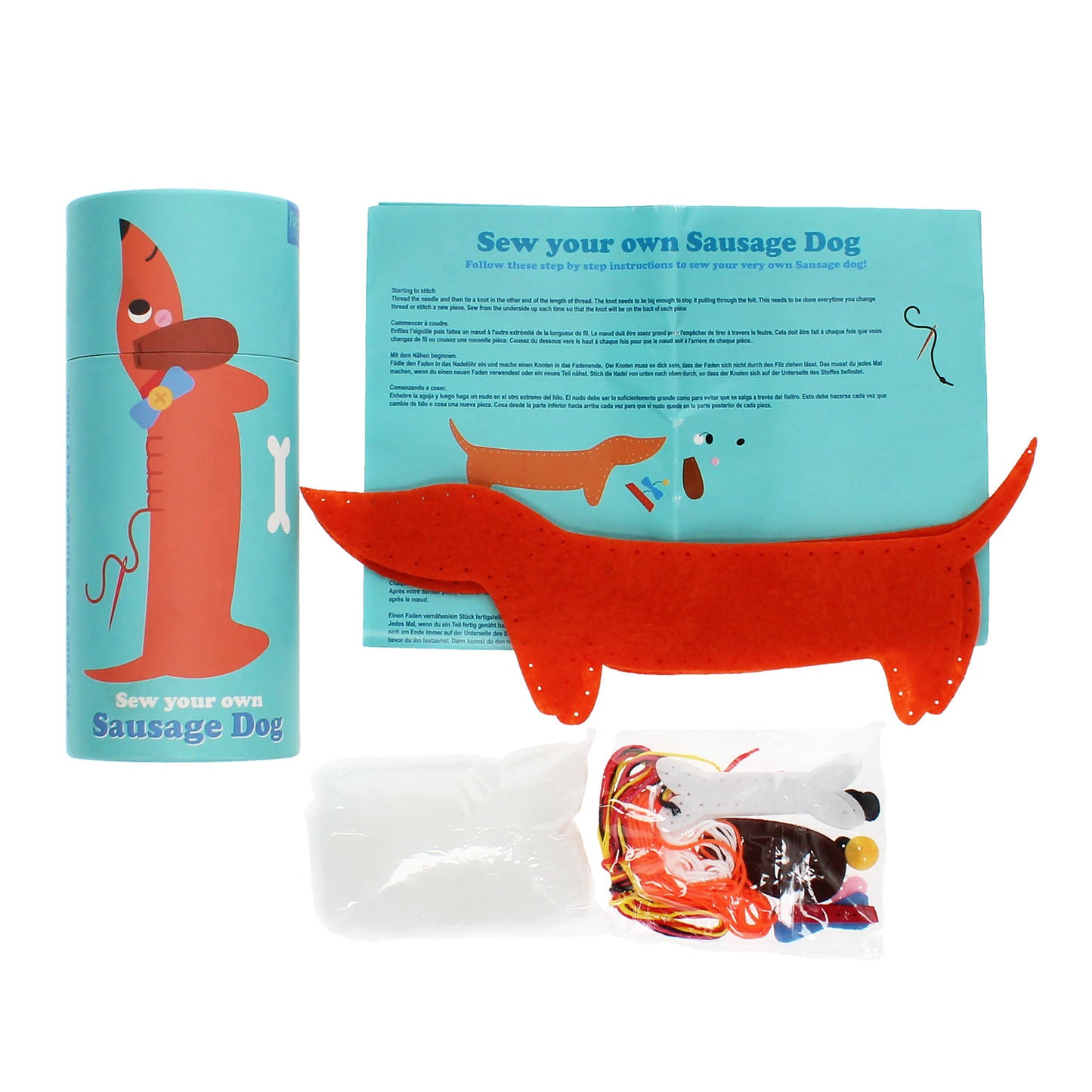 Rex London Plüschtier Nähset “Mini Dackel “: DIY (selber nähen/herstellen) Sew your own Sausage Dog