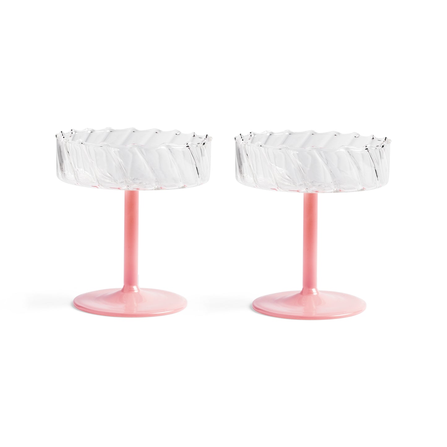 &k Amsterdam "Coupe Gläser Pink Twirl 2er Set"