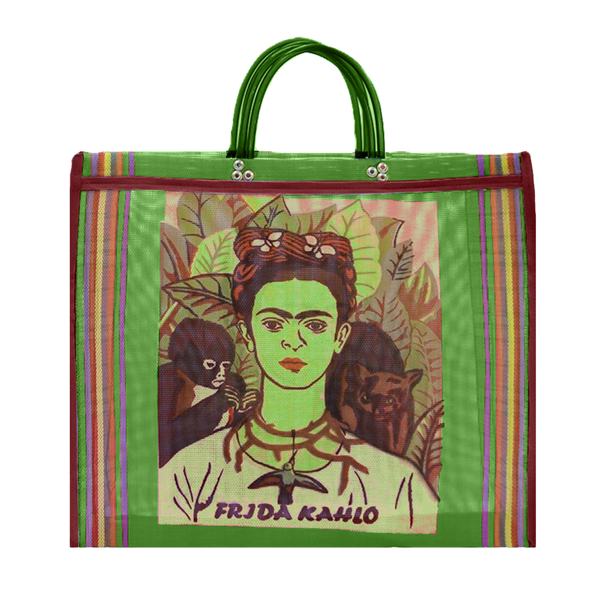 Kitsch Kitchen Mesh Tasche "Frida Kahlo" Grün