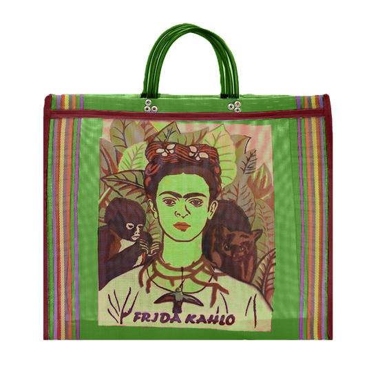 Kitsch Kitchen Mesh Tasche "Frida Kahlo" Grün