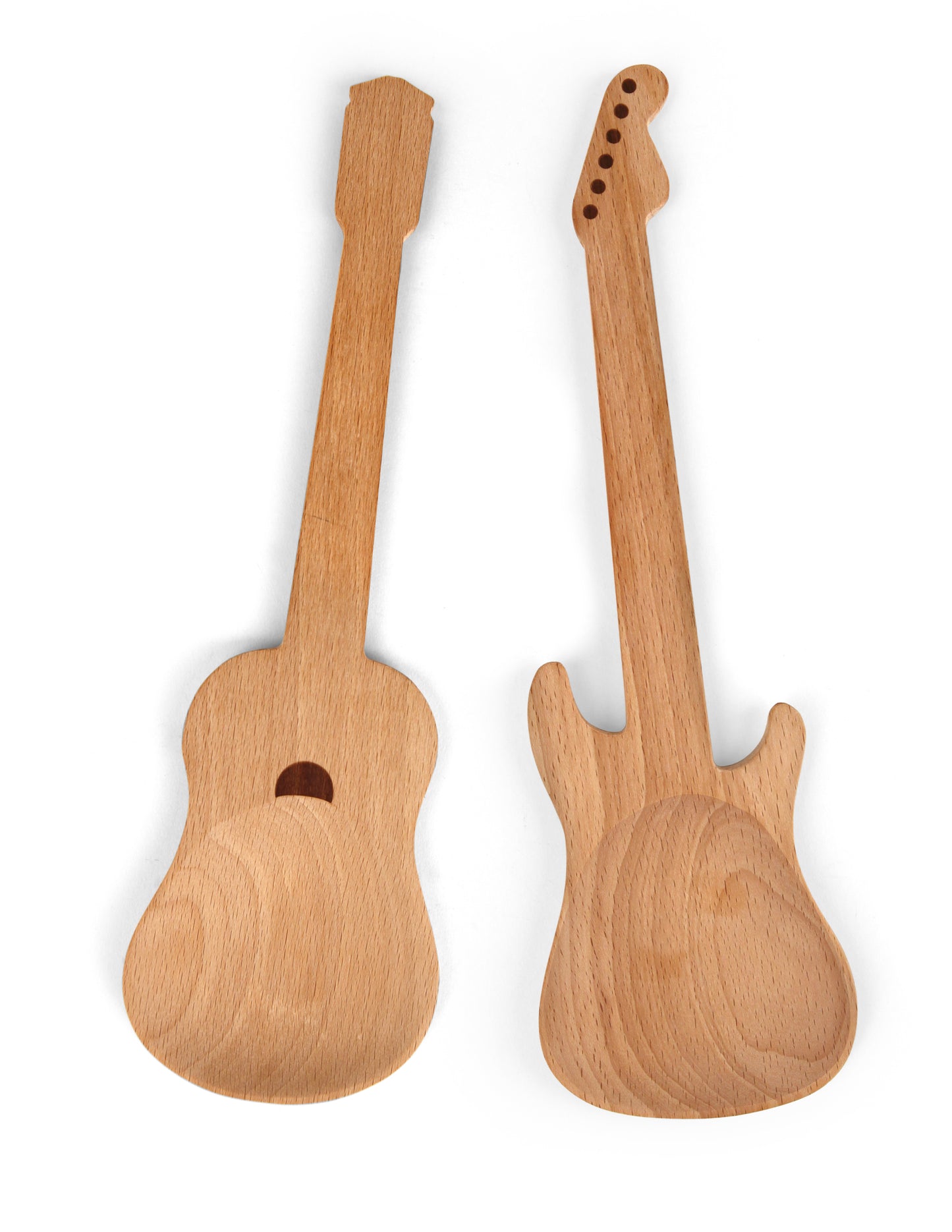 Kikkerland Salatbesteck "BEECH WOOD + ROCKIN GUITAR"